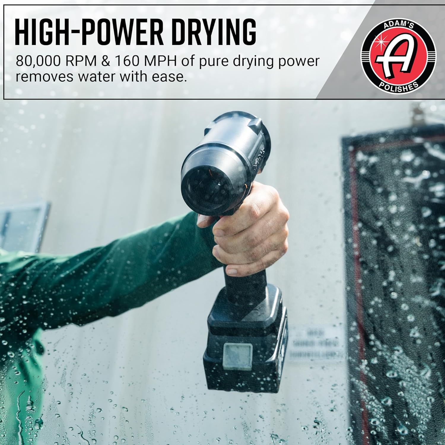 Adam's Polishes Cordless Mini Air Cannon - Portable High-Powered Car Detailing Dryer Blower | Rechargable Air Blower for Your Car, Truck, Van, Motorcycle | Use Before Applying Wax Or Ceramic Coatings