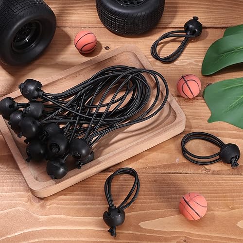 Miniatura 5 de 20 cuerdas elásticas de fútbol de 5.9 pulgadas, correas elásticas de lona con bolas, repuesto deportivo para rebote, toldo, cuerdas de choque para