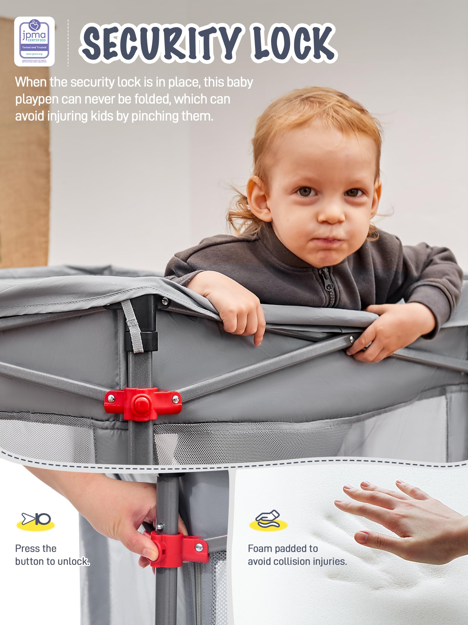 EVER ADVANCED Parque infantil plegable, color gris
