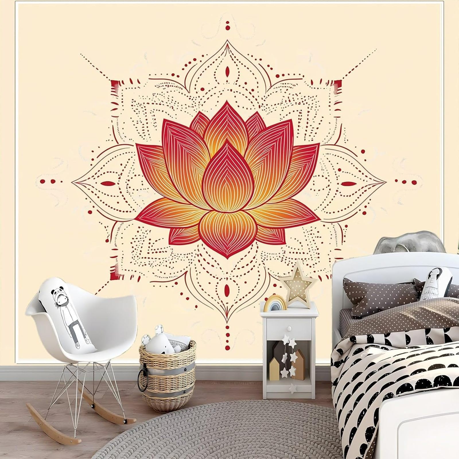 hgjdjhnf Photo Wallpaper, Indian Flower Wallpaper, wall Covering, Modern wall Wallpaper for Bedroom, Living Room, 350cm x 256cm