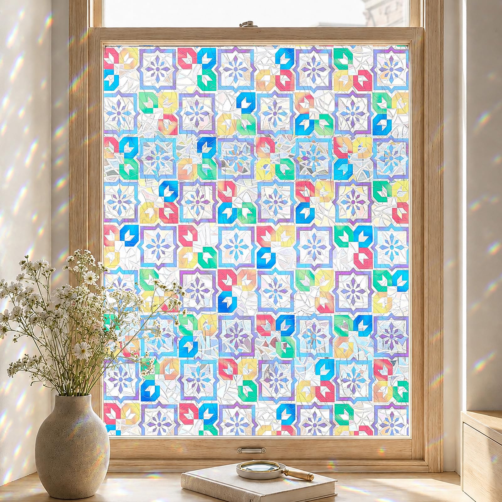 ADD.HERES Stained Glass Window Privacy Film, Colors of Morocco, 44X200CM