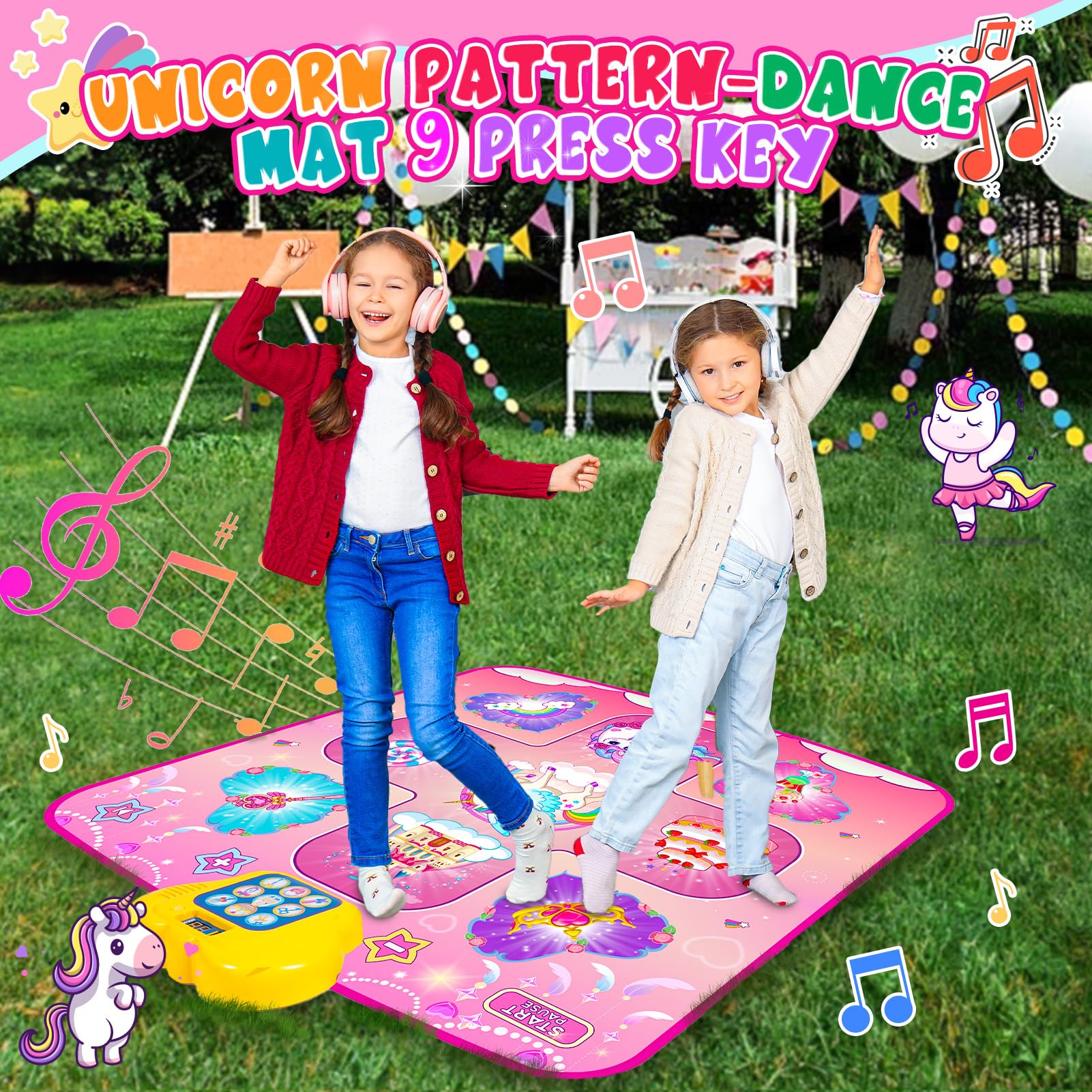 Giocattolo Tappetino da Ballo,Regali per Bambini da 2 3 4 5 6 + Anni Ragazze, Giocattolo Tappeto da Ballo Unicorno da 3 4 5 6 + Anni Ragazze, Regalo Ragazze,5 Livelli di Danza,Compleanno Natale