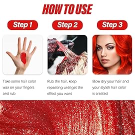 Red Hair Spray,Temporary Hair Color Wax Dye,Hair Color Spray Wax, Natural Hair Coloring Wax Material Disposable Hair Styling Clays Ash for Cosplay,Party,Masquerade, Halloween.etc (Red, 1 Pack)