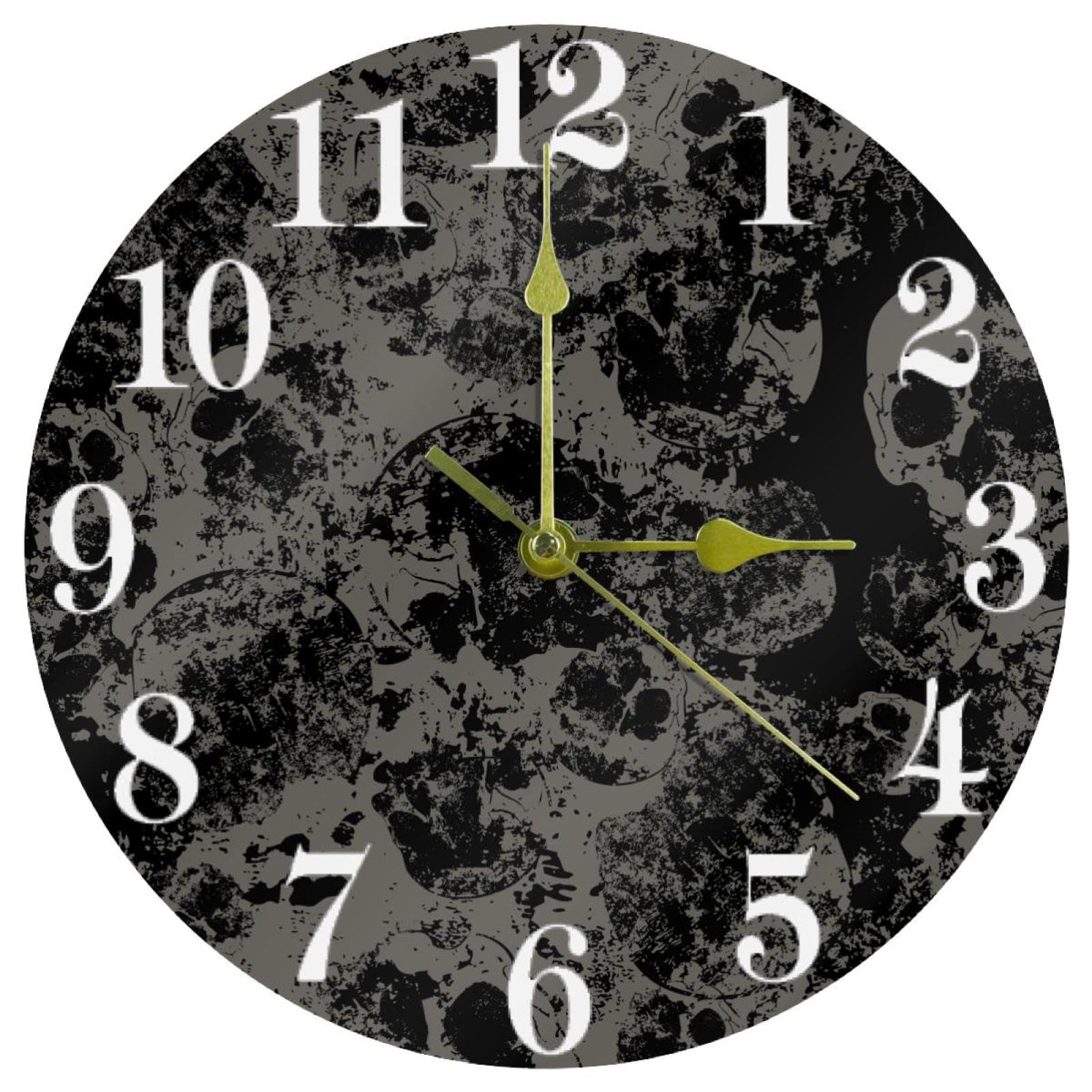 Horloge murale abstraite grunge dégradée sans tic-tac pour salon et école