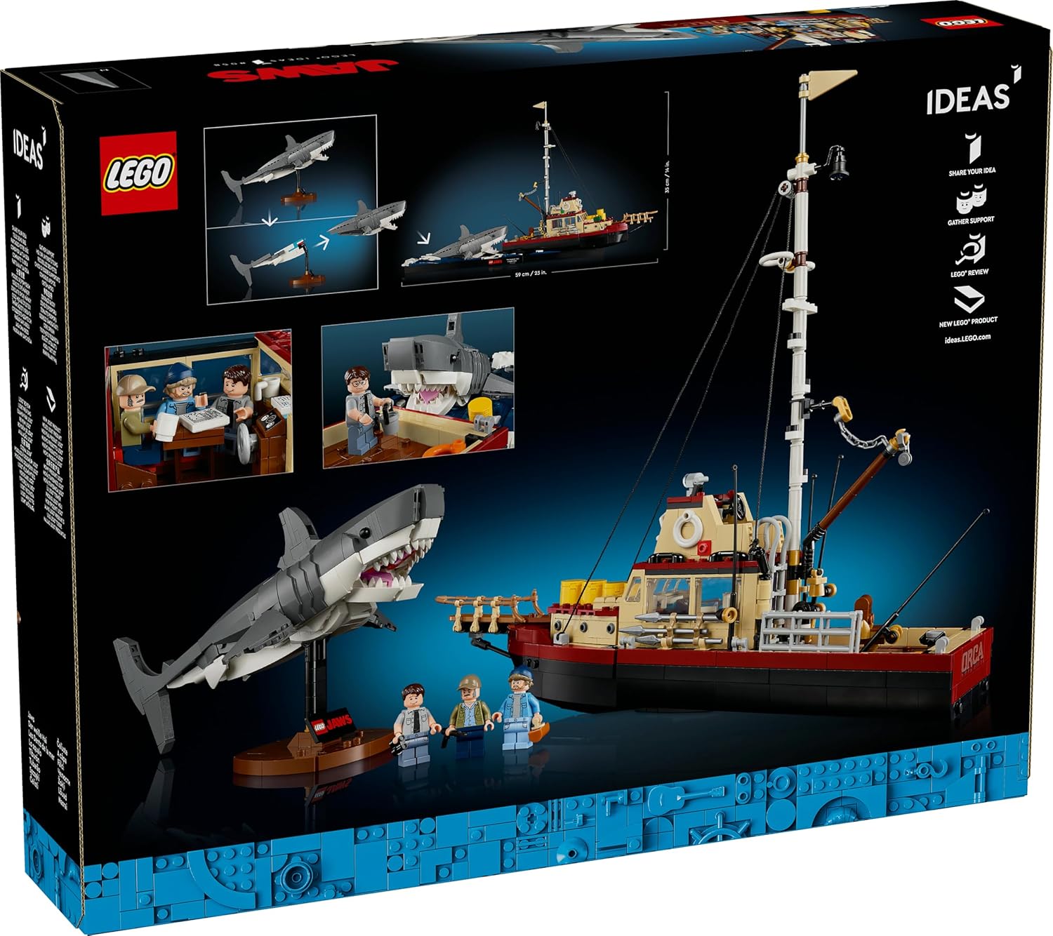 LEGO Ideas Jaws 21350 LEGO IDEAS Jaws Building Set Toy Blocks Birthday Christmas Present Present Gift Shark Boys Girls Adults