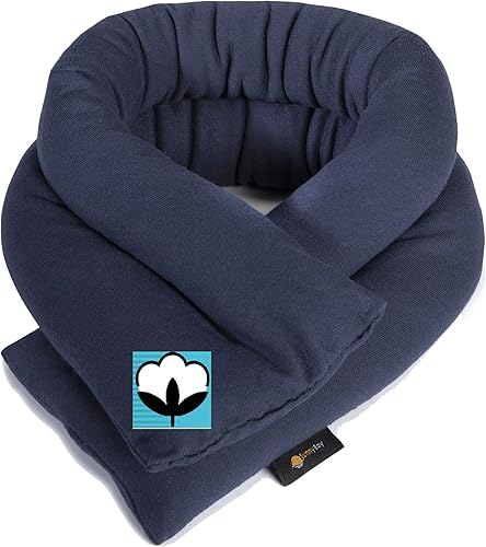 Sunnybay - Almohadilla de calentamiento para microondas para cuello y hombros - Paquetes calientes de semillas de lino para el dolor - Almohadilla