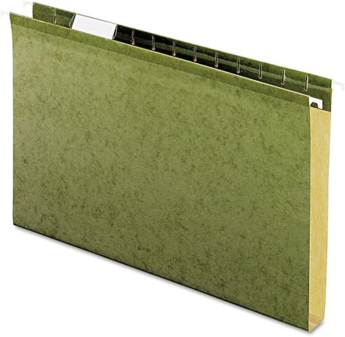 Pendaflex 04153X1 Carpetas colgantes reforzadas con capacidad extra de 1 pulgada, tamaño Legal, verde estándar, caja de 25 (4153X1)