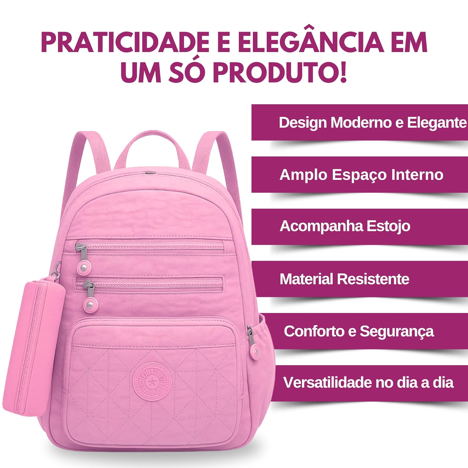 Mochila Feminina + Estojo J’PRIB – Resistente, Funcional e Versátil para Trabalho e Estudos em promoção! Veja a oferta e mais achadinhos de Bolsas 5 Hoje é o melhor dia para comprar Mochila Feminina + Estojo J’PRIB – Resistente, Funcional e Versátil para Trabalho e Estudos com aquele preço maroto! Promoção! Aproveite a oferta! 5