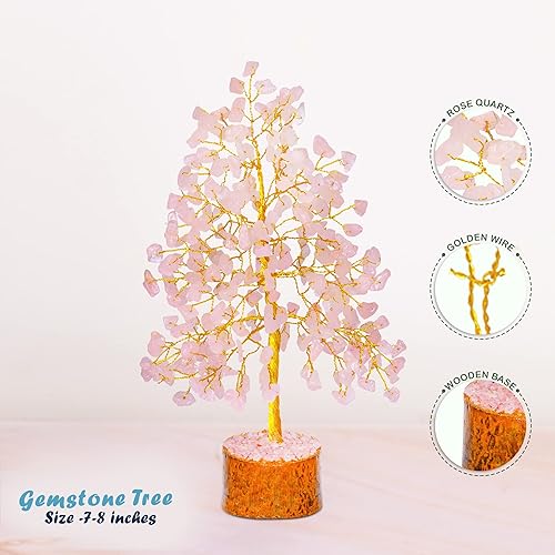 Miniatura 2 de Árbol de cuarzo rosa, árbol de cristal, cristales y piedras preciosas, cristales de cuarzo, árbol de dinero Feng Shui, árbol de inauguración de la