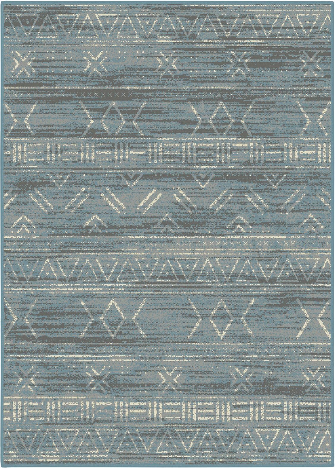 SrS Rugs® Luna Collection, Living Room Rugs, Hallway Runners, with Soft Smooth 8mm Pile. Contemporary Designs. Multi Colours, 3 Sizes (Aboriginal Sky Blue, 160cm x 225cm)