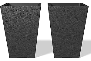Kante 14-Inch Durable Outdoor Patio Planters in Black (Set of 2)