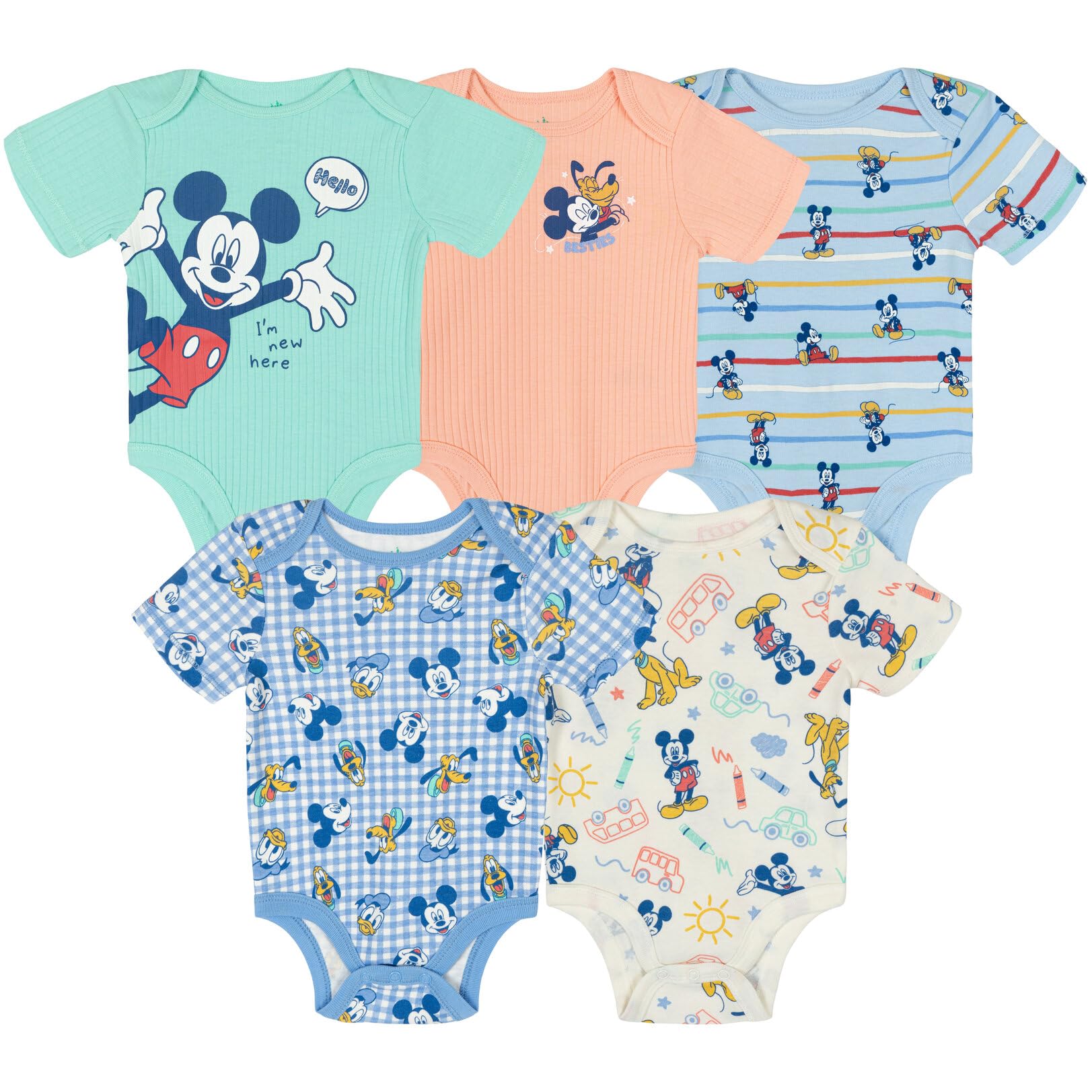 Disney Baby 5-Pack One Piece Bodysuits