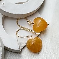 Vista 99 de Gempires Natural Heart Crystals Earring, Heart Gemstone, Energy Healing Crystals, Birthday, Gift for Her, Gemstone Jewelry Yaxaite