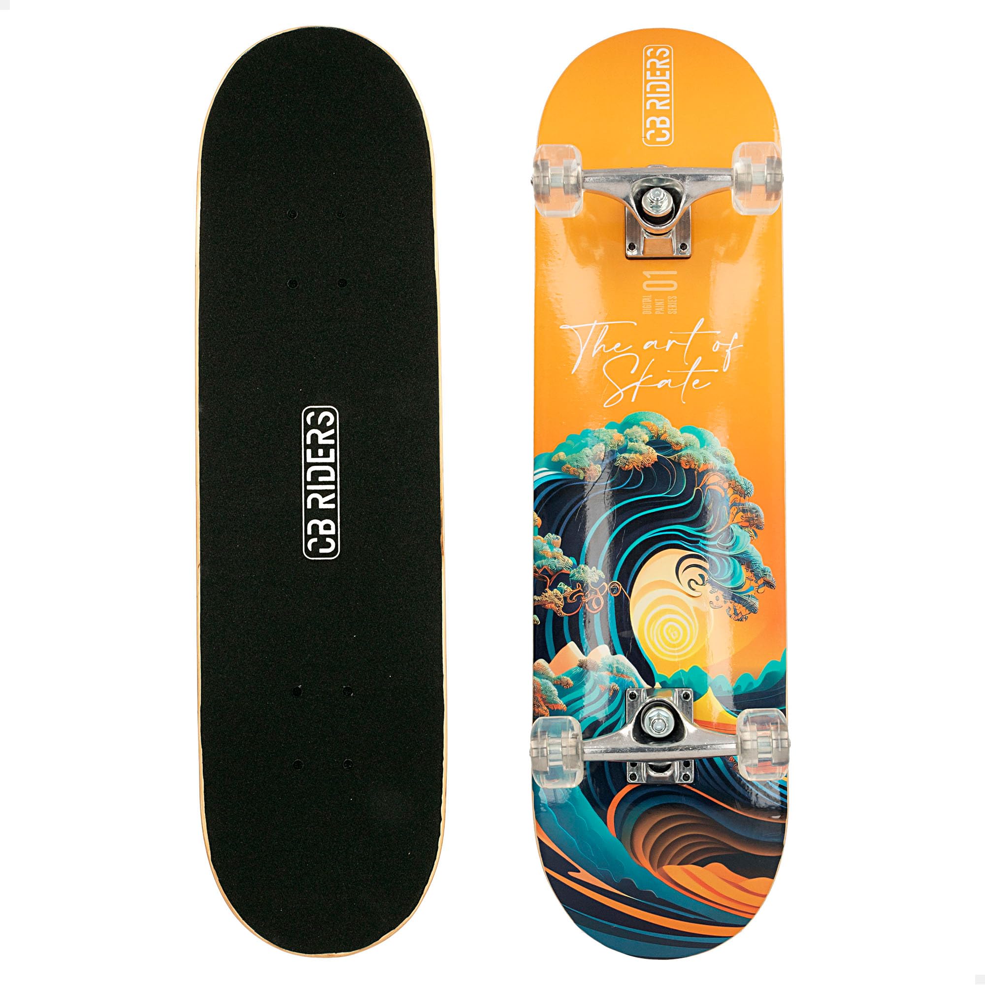 COLORBABY CB Riders Monopatín, Patinete Skate, Fabricado de Madera, Eje Aluminio, Antideslizante, Skateboard niño, Tabla con 4 Ruedas PU, Máximo 100 kg, Regalo 6 años — view 6