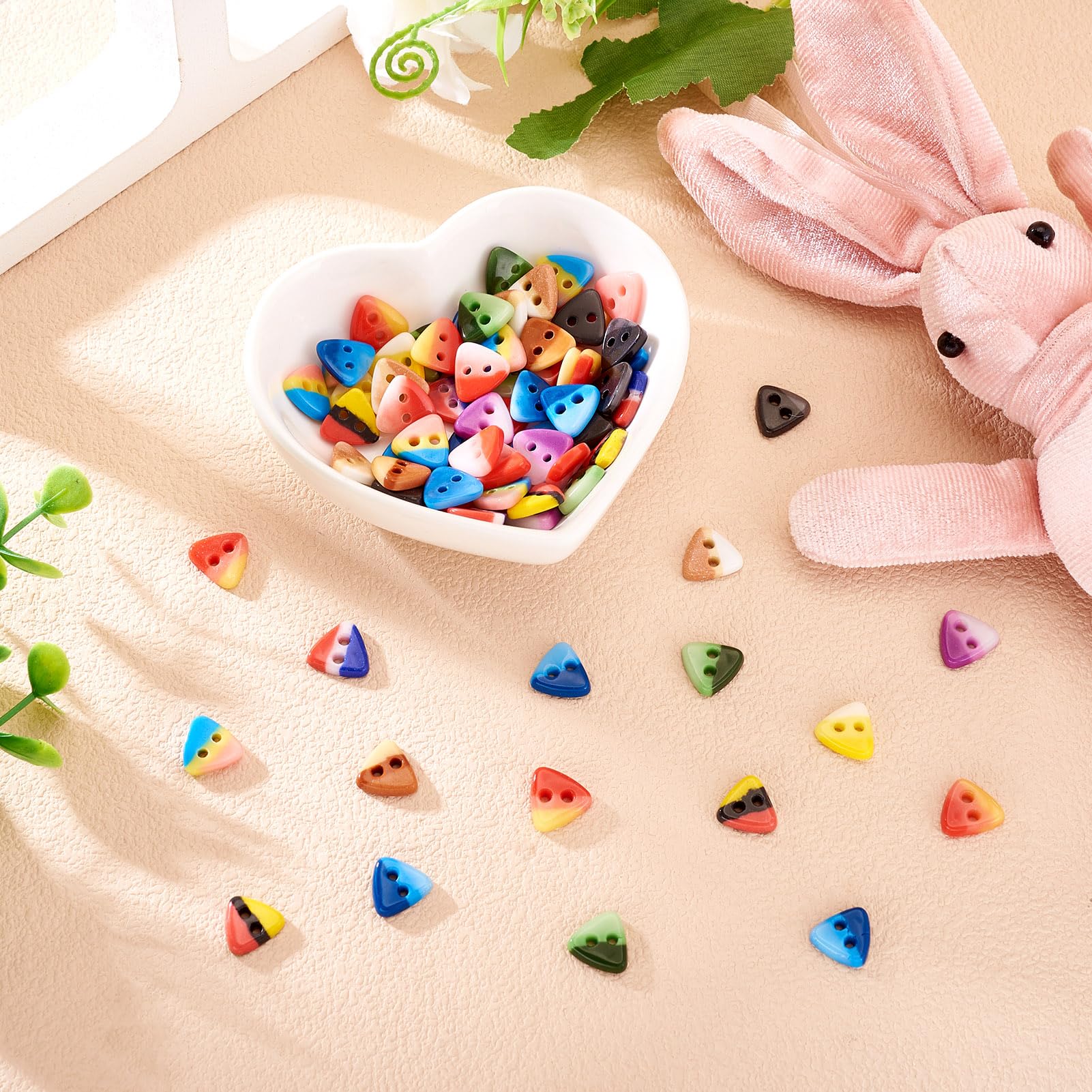 200PCS Mixed Mini Resin Buttons – Assorted Shapes & Colors For Crafts, Sewing, Doll Clothes - View #9