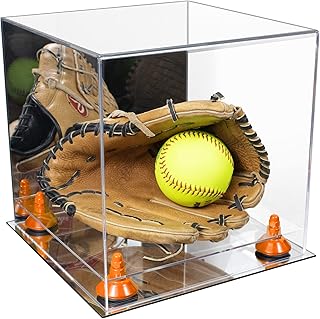Better Display Cases Acrylic Versatile Display Case - Medium Square Box with Mirror Case, Orange Risers and Mirror Base 11