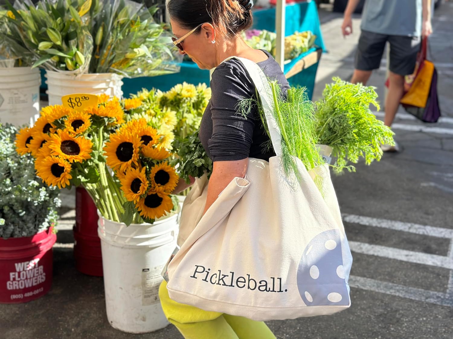 Large Canvas Pickleball Tote - Sustainable, Funny & Cute Grocery Bag