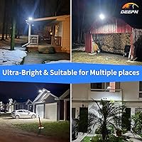 Vista 7 de Deepn Solar Lights Outdoor, IP66 Waterproof Street Lights Outdoor, 6500K Dusk to Dawn Solar Security Flood Lights Motion Sensor with Remote Control