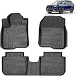 FIILINES Floor Mats for Chevy Malibu 2016-2025 All Weather TPE Floor Liners Waterproof Durable 1st & 2nd Row Liner Set Malibu Accessories Black