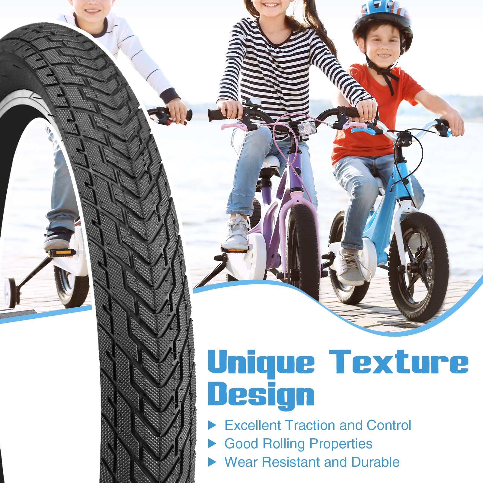 ZUKKA Set paar fietsbanden, 20 x 2,35 inch, opvouwbare banden 30 TPI fietsmantel 60-406 vervanging en 2 stuks 20 inch binnenbanden voor mountainbike, BMX, freestyle, kinderfiets, cruiser, vouwfiets