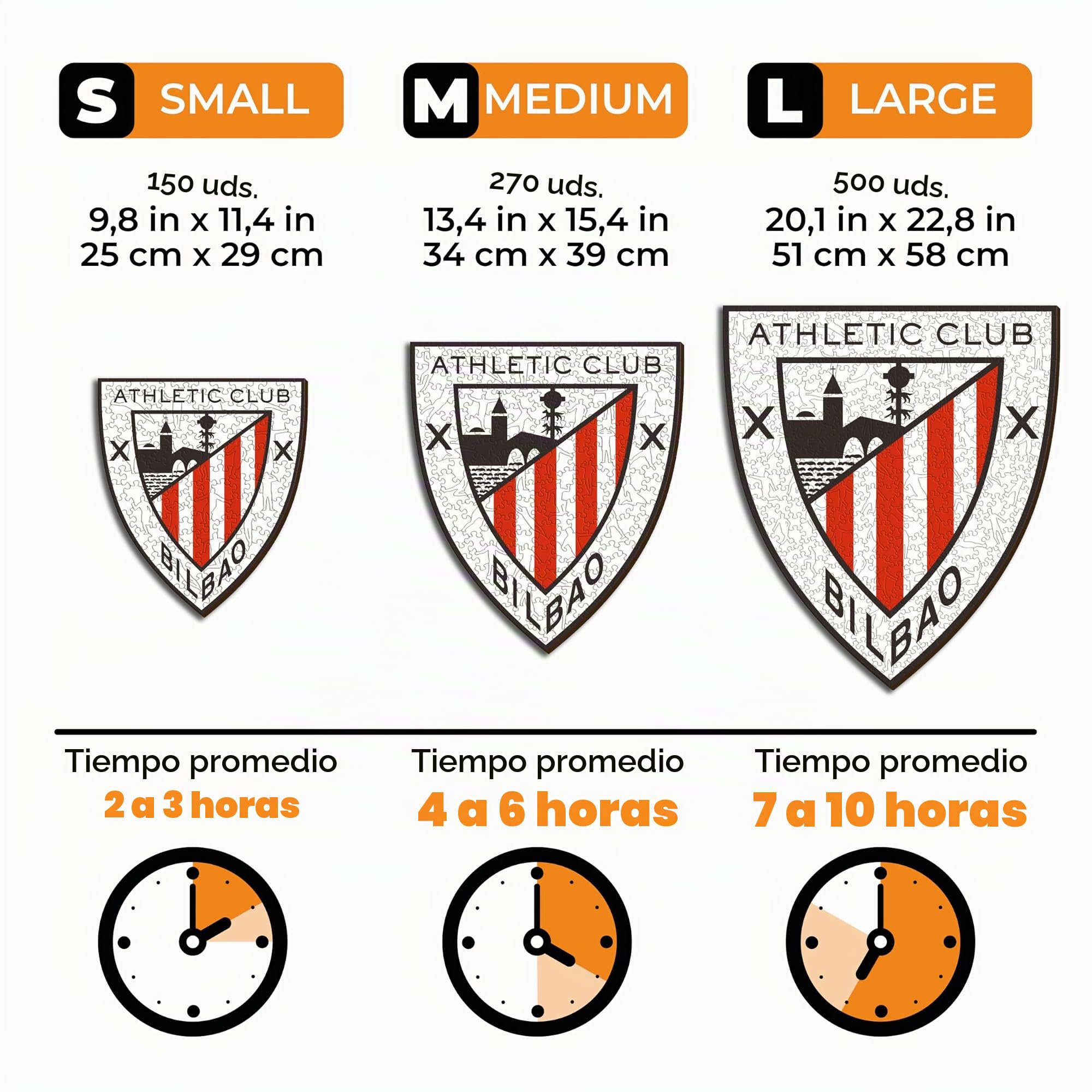Iconic Puzzles - Athletic Club, Logo, Rompecabezas de Madera con Licencia Oficial, Regalo para Adultos y Niños, Talla L, 500 Piezas