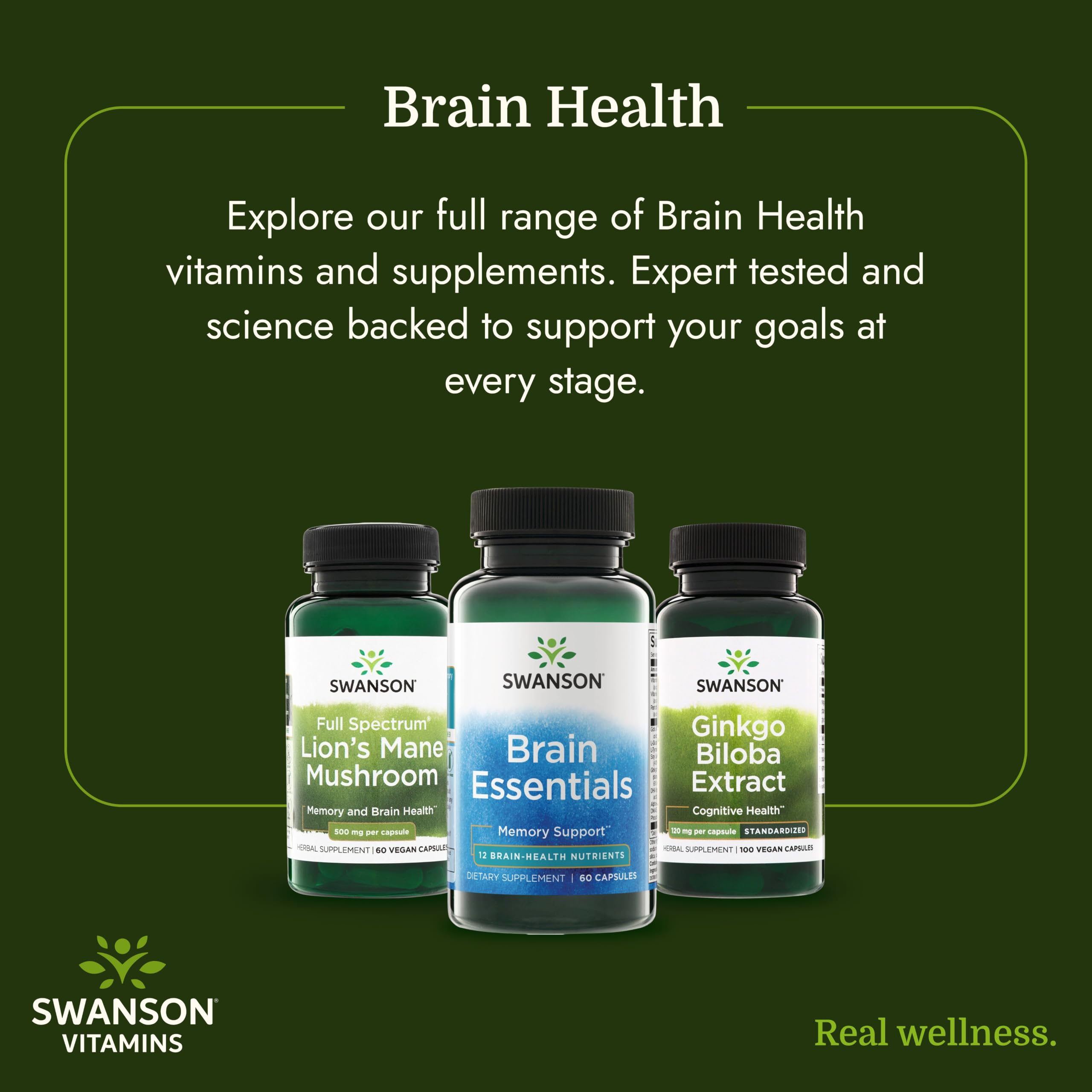 Swanson Brain Essentials, Memory Support, 60 Veg Capsules — Amazon image 6