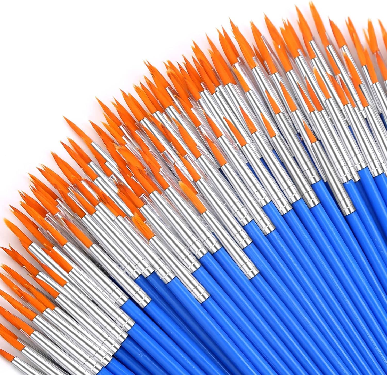 Generic 100Pcs Small Fine Point Nylon Paint Brushes Set for Kids, Classroom, Canvas, Face, Nail Art, Acrylic, Watercolor, Oil, Gouache