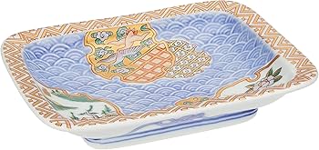 Amazon｜波佐見焼 林九郎窯 絢爛 古伊万里風 銘々皿 青海波地紋雪輪