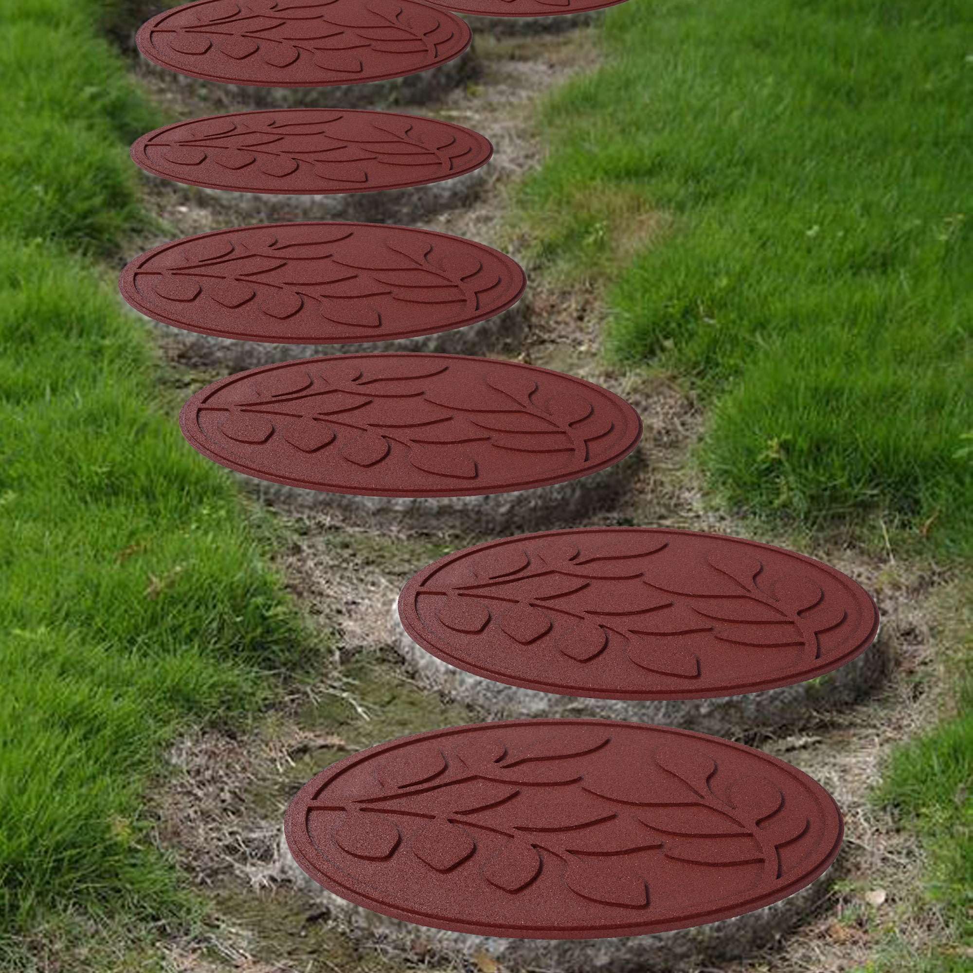 IHANA Trittsteine Garten - Recycling Gummi In Holzoptik 61x25,4cm 4er Set