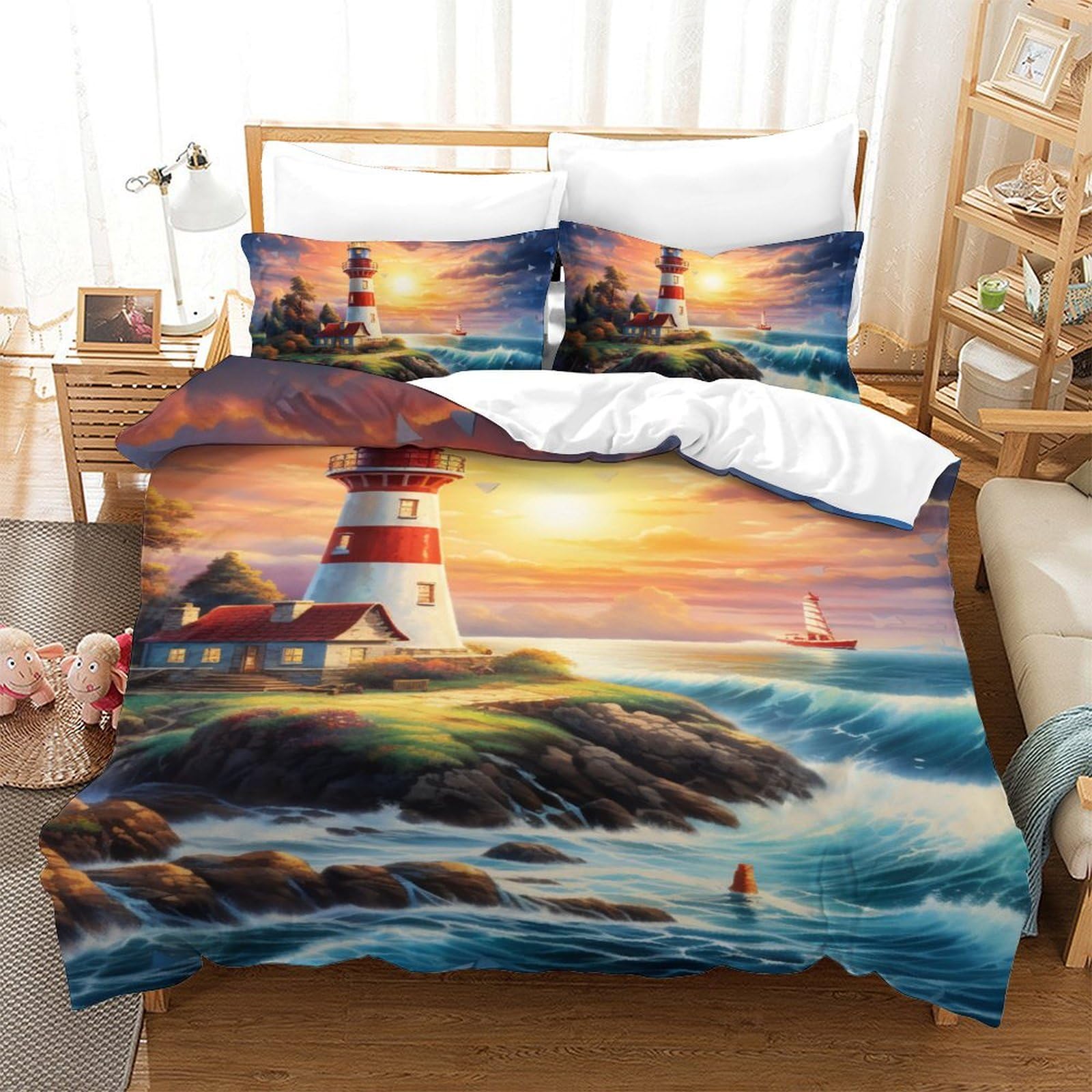 Parure de lit Le Phare avec housse de couette haute définition