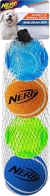 Nerf Dog Nerf Dog TPR 2" Sonic/Tennis Balls 4pk for Small Dogs and Puppies, suitable for the Nerf Dog Tennis Ball Blaster for Small Dogs and Puppies