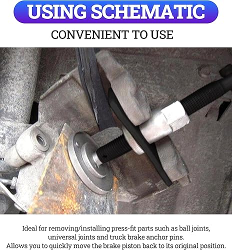 Miniatura 5 de Zlirfy Herramienta de rebobinado de pistón de pinza de freno, accesorios de automóvil, almohadilla de freno trasera de automóvil, herramienta de