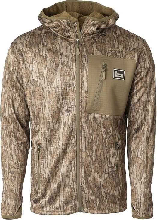 banded hooded pullover