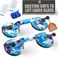 Vista 1 de Ventosas de vidrio para levantar vidrio grande - Kit para vasos, madera, metal y mármol; aluminio duradero con capacidad de 242 libras, herramienta
