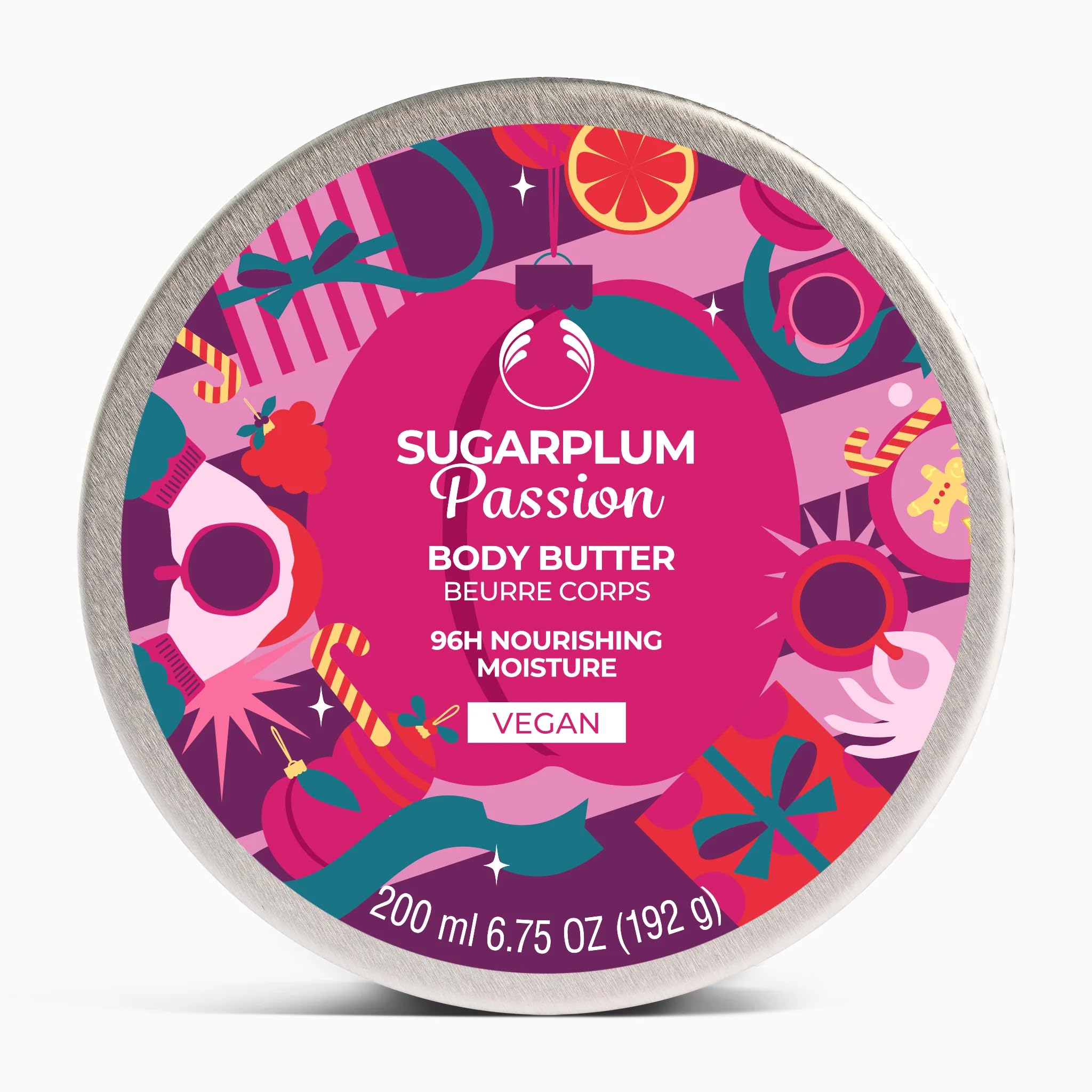 The Body Shop Sugarplum Passion Body Butter Mantequilla corporal ultra rica, cuidado aterciopelado, afrutado
