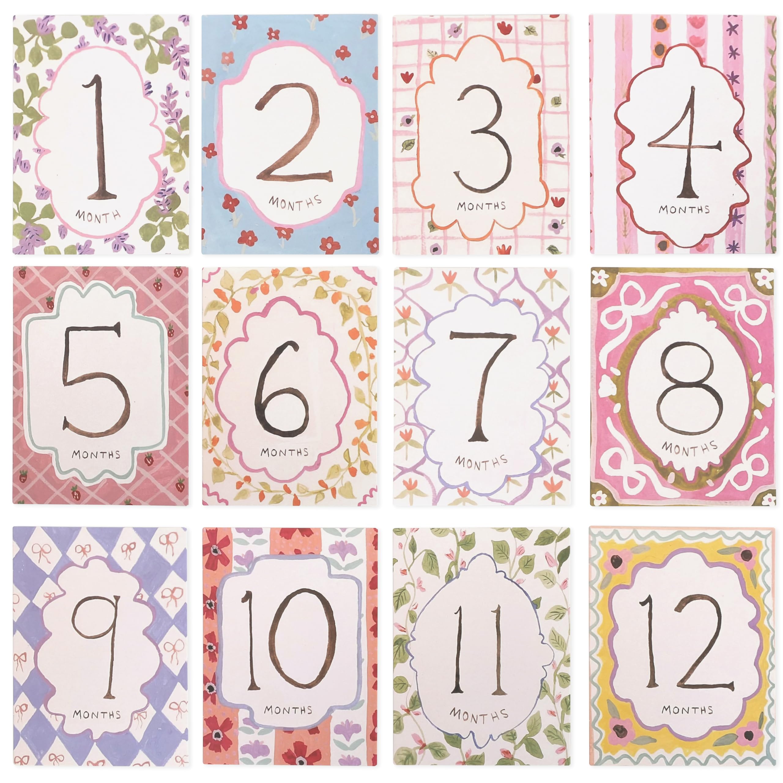 Monatliche Meilensteinkarten für Babys, für Jungen und Mädchen, erste Feiertagskarten, Foto-Meilensteinkarten, Babyparty, Neugeborenen-Foto-Requisite (Karten-2)