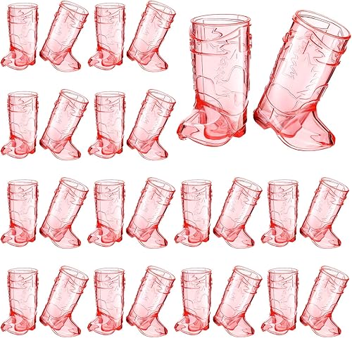 Sieral 24 vasos de plástico para botas de vaquera, tazas de cerveza de plástico occidental para decoraciones de fiestas, suministros de despedida de