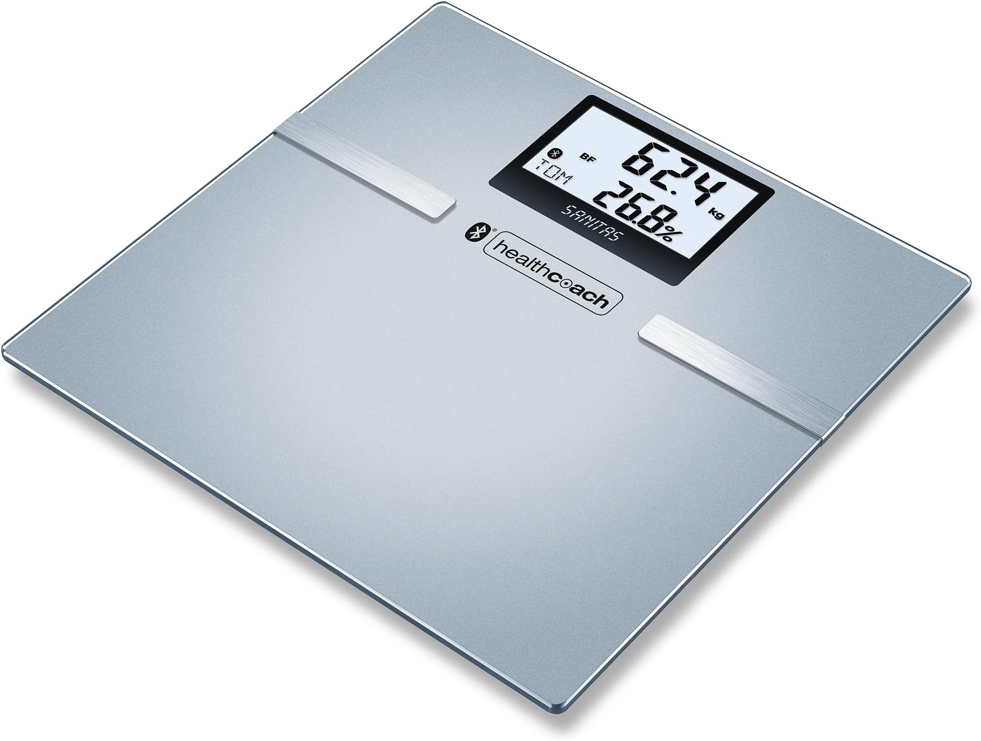 Sanitas SBF70 Body Analysis Scale (Connection Between Smartphone and Scales via Bluetooth, Measurements and Body Data at a Glance).