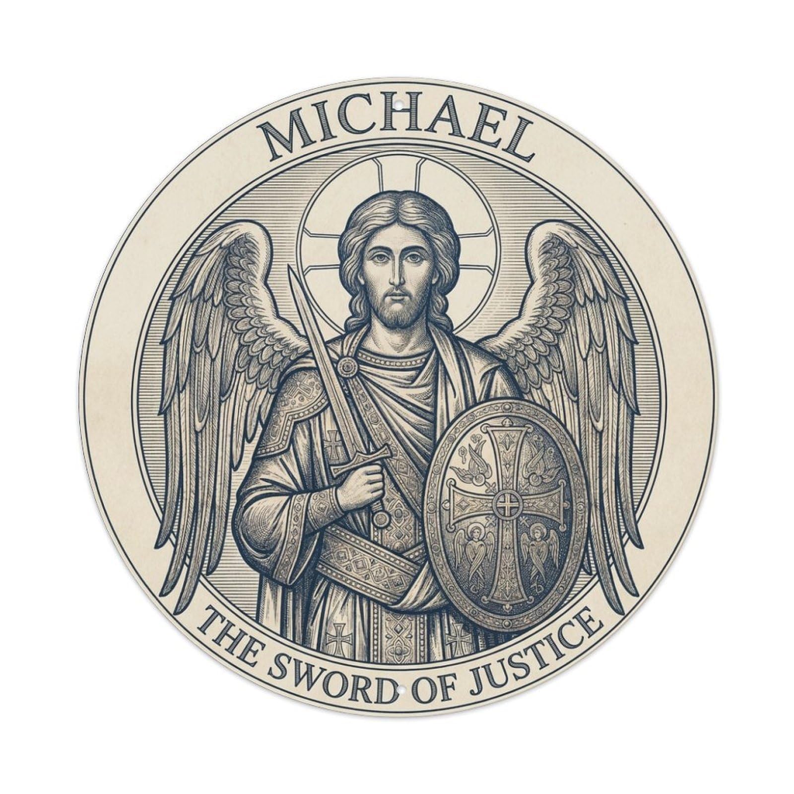 Faith The Sword of Justice St Michael Archangel Metal Tin Sign