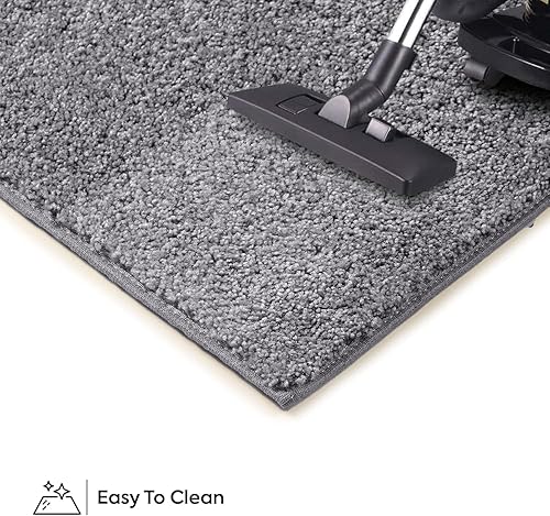 Miniatura 4 de Ambiant Colección Broadway - Alfombras de área de color liso, color gris, 20 x 40 pulgadas, semicirculares