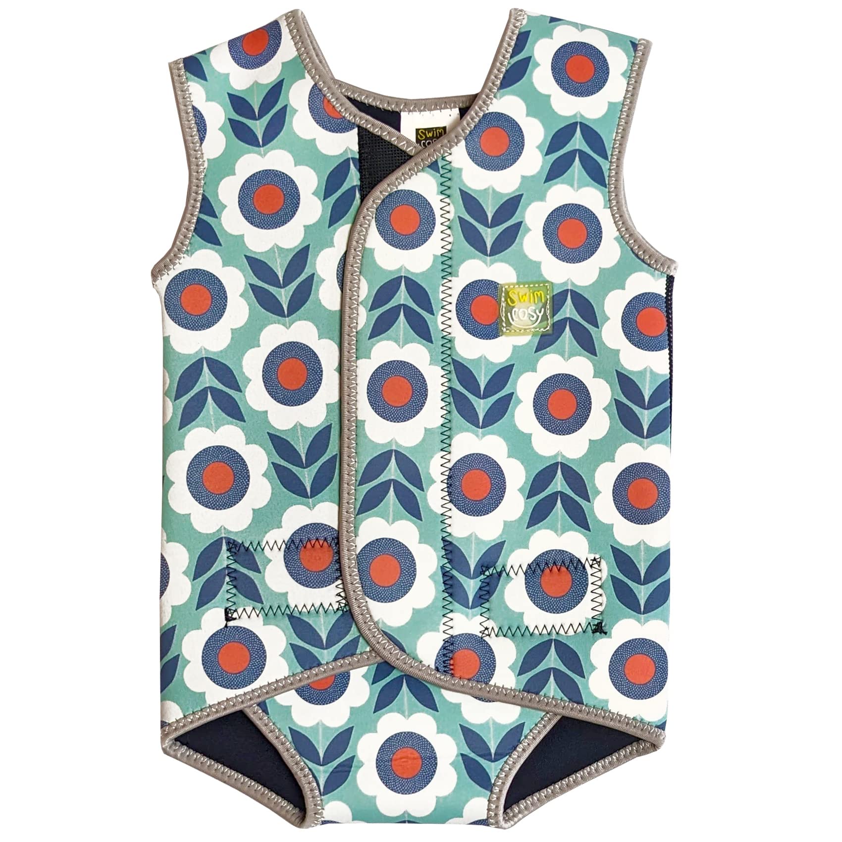 Swim Cosy Baby/Toddler Wetsuit Vest with UPF50, Neoprene Wrap around design for Boys/Girls 0-3 years, Unicorns, Dinosaurs