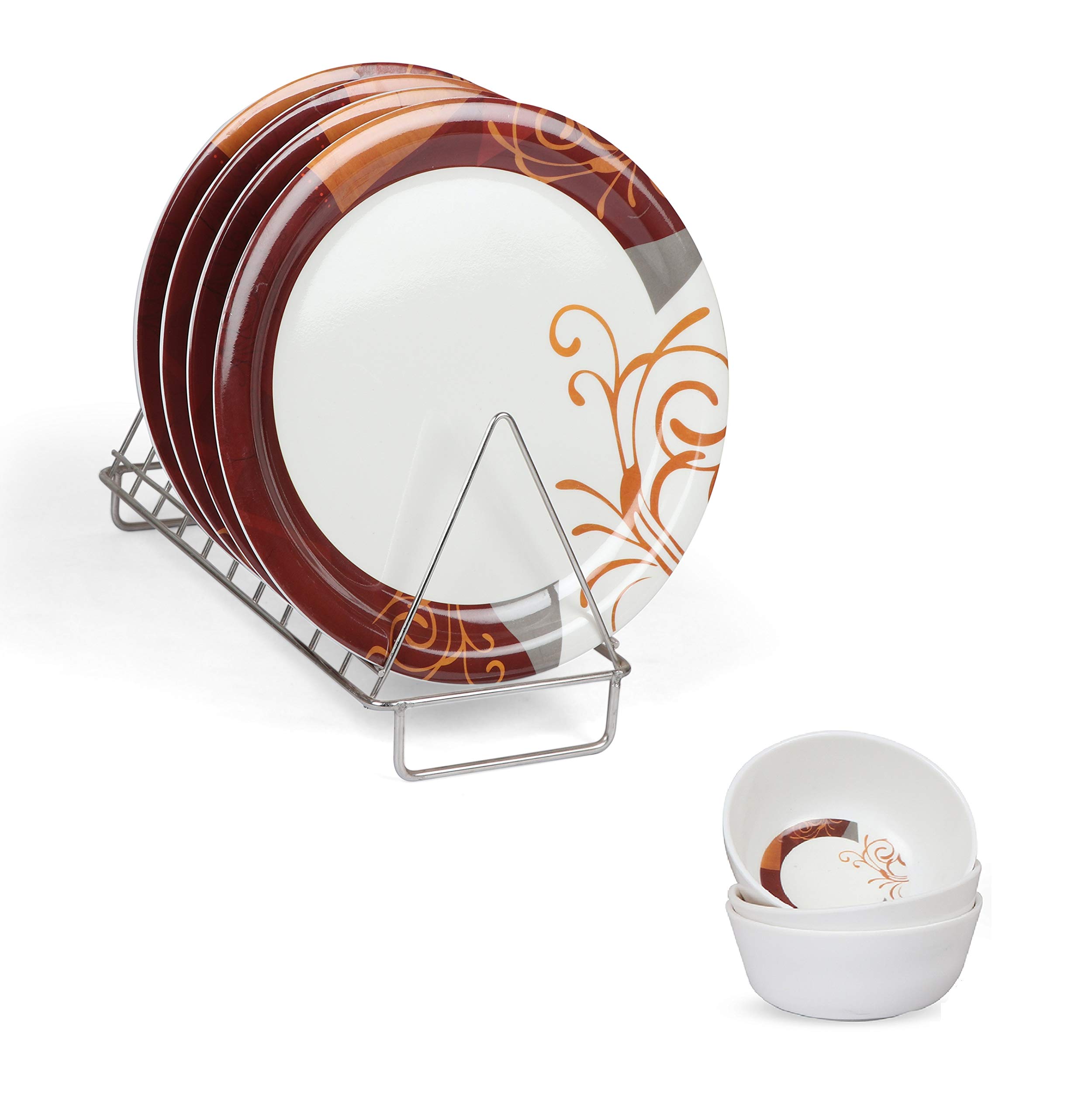 Golden Fish Melamine Border Printed Quarter Serving Plates & Serving Veg. Bowl (Set of 8, 7 Inches) (B08CRH17Z4) Amazon Price History, Amazon Price Tracker
