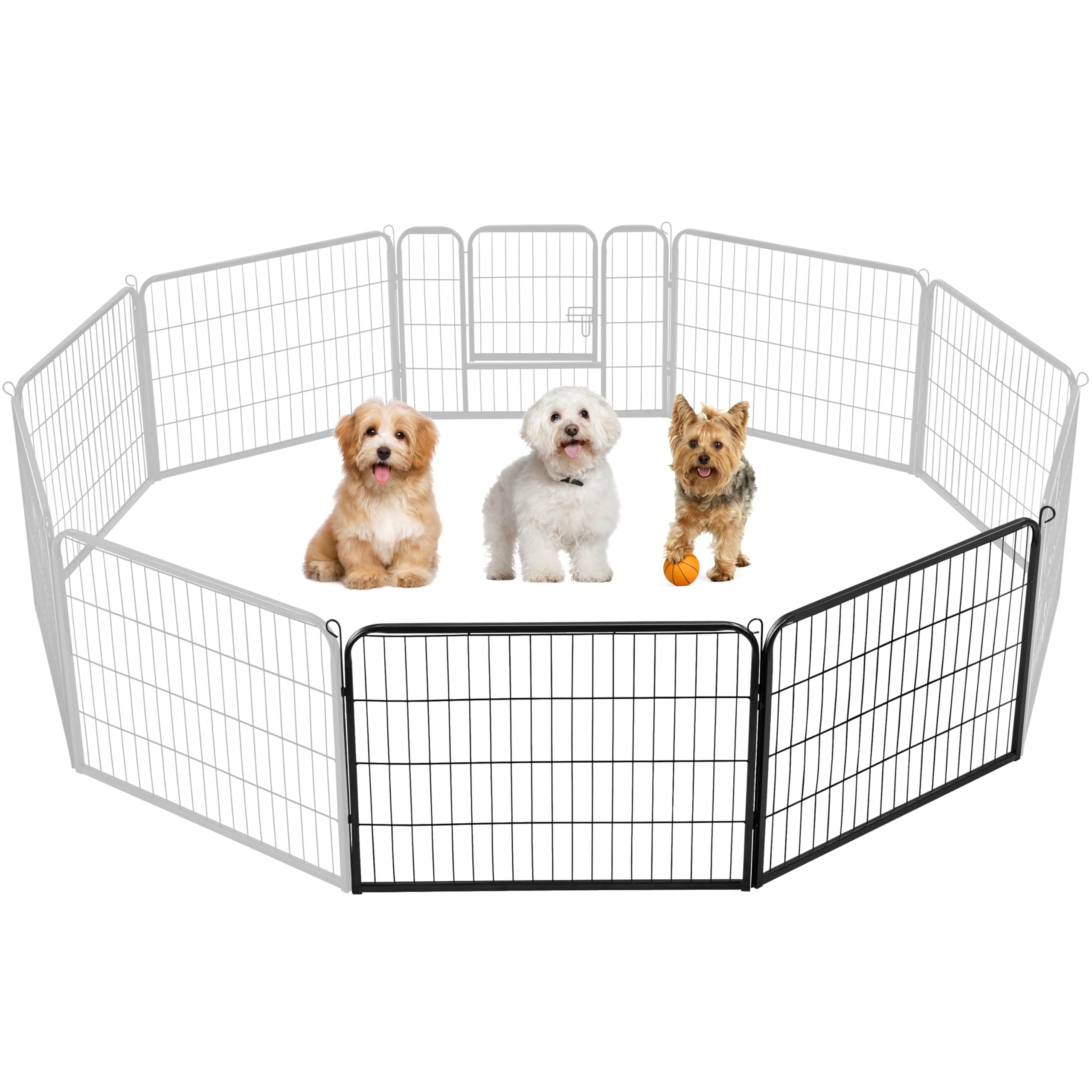 Yaheetech Dog Playpen, 4 Panel Puppy Play Pen Heavy Duty Pet Exercise Fence for Garden/Yard 60cm Height