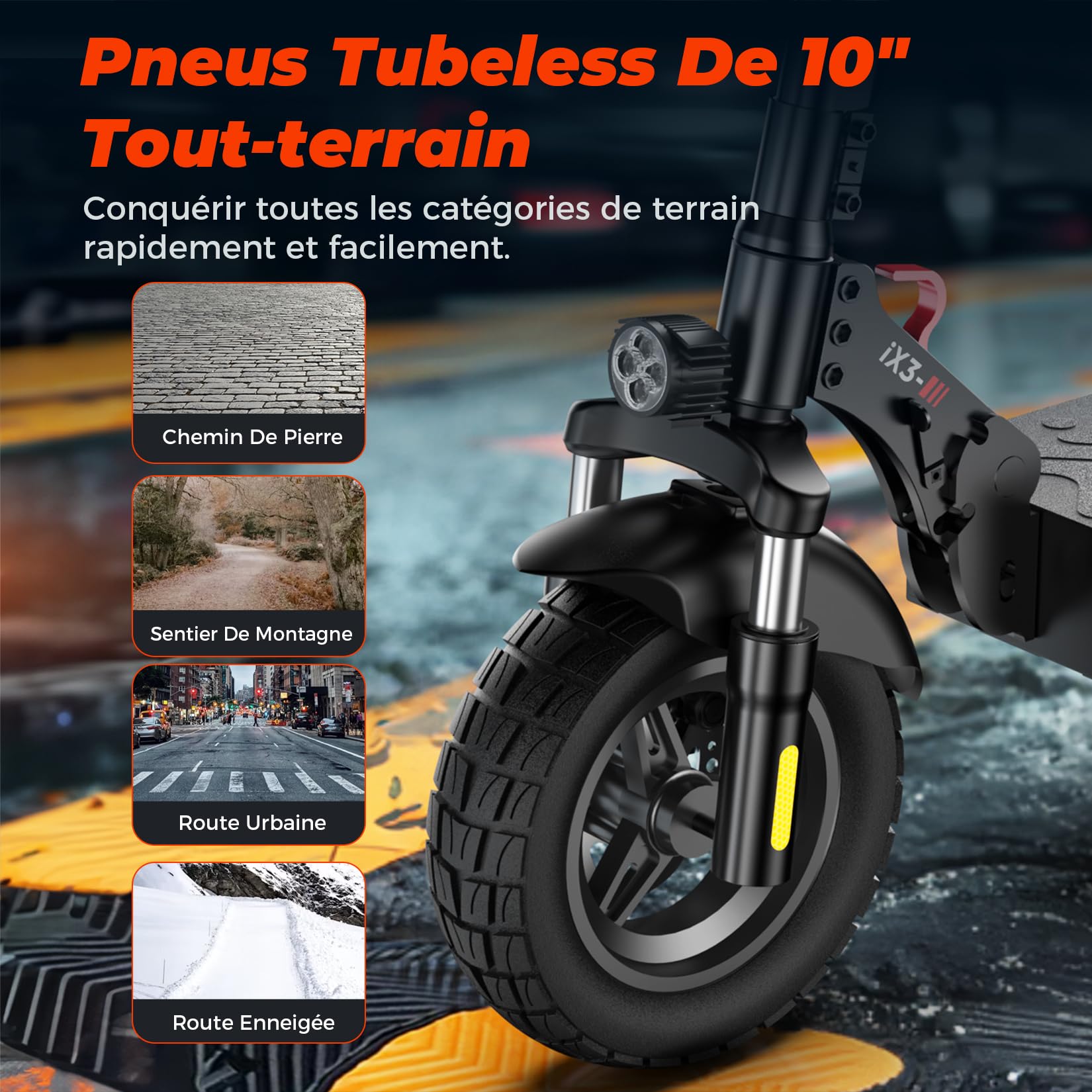 iScooter ix3 Patinete Eléctrico Adultos, 480WH Batería, Autonomía Máxima De 40 KM, 10" Patinete Eléctrico Plegable, App Control, Carga 120 KG, Manillar Ajustable, Suspensión Cuádruple