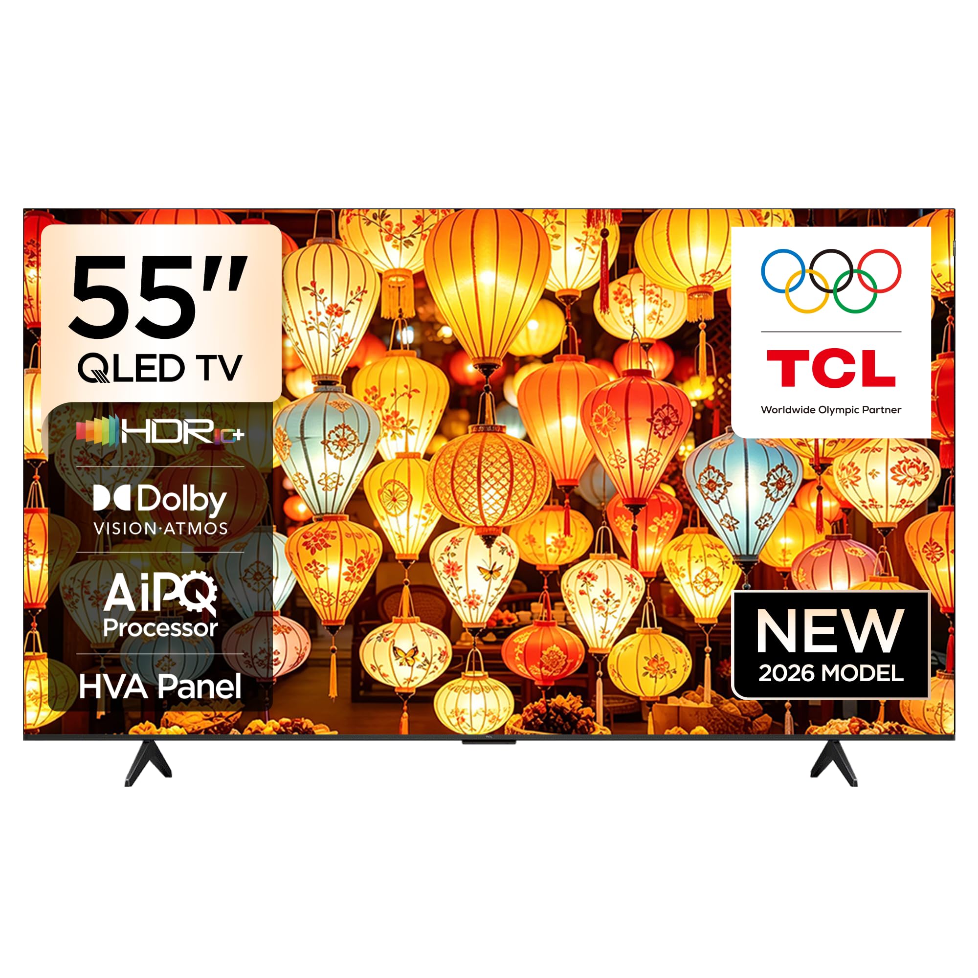 Television 55 Inch P71L 4K QLED Smart TV (2026 Model) 55" QLED Google TV, AiPQ Processor, TCL AI, Dolby Vision, HDR10+, 93% DCI-P3 Color Gamut, Dolby Audio, DTS Virtual X, Game Master - 4K 55P71L