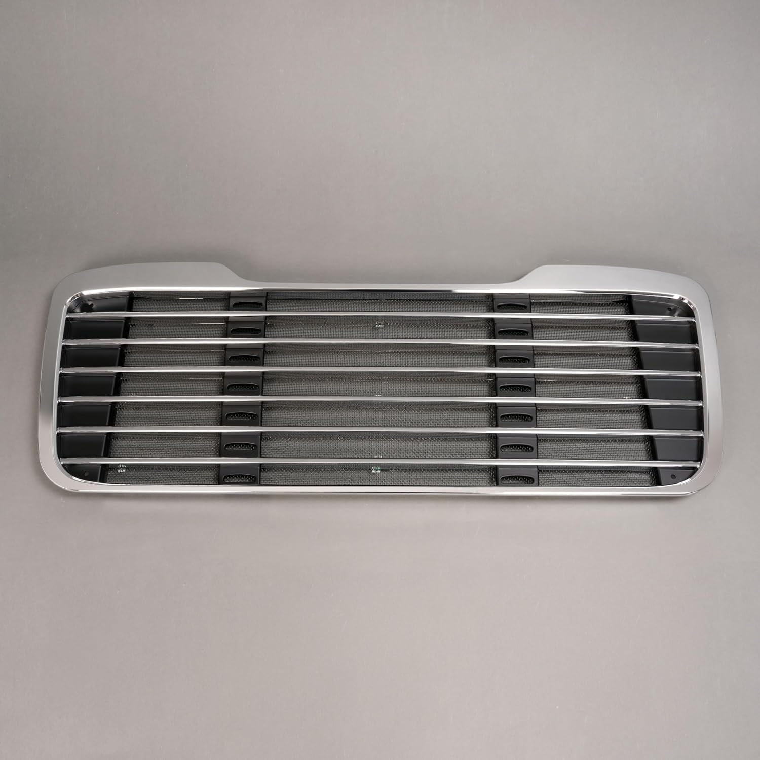 KUAFU Front Grille Compatible with 2002-2022 Freightliner M2 Business Class 100 106 112 Bumper Upper Radiator Hood Mounted Grill With Bug Screen Chrome&Painted Silvery+Black