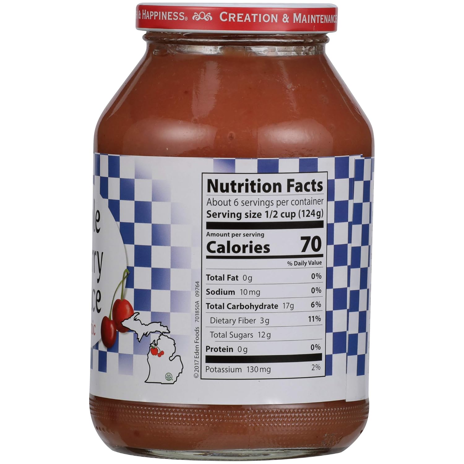 Eden Foods Applesauce Cherry, 25 oz
