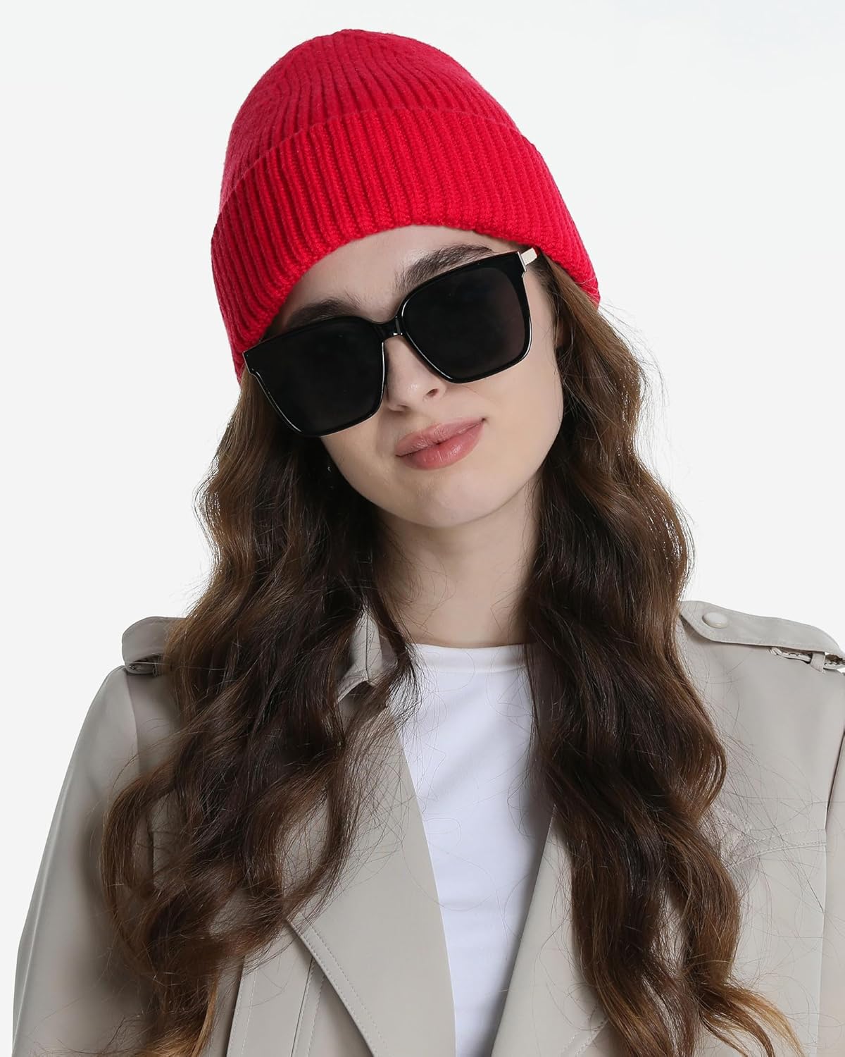 Wool Beanie for Men Women, Seamless Knit Cuffed Warm Winter Hats Fisherman Beanies Womens Ski Hat Skull Cap Unisex - Image 6