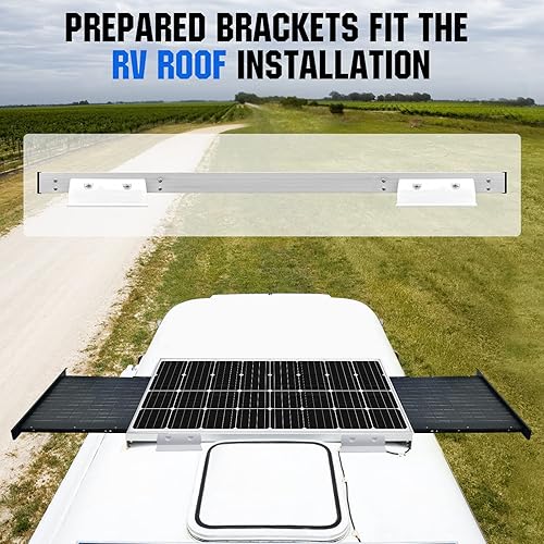 Miniatura 3 de ECO-WORTHY Panel solar expandible de 160 vatios a 280 vatios 12 voltios para extender y retraer con soportes de montaje de panel solar para carga de