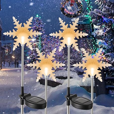 Glintoper: Solar Snowflake Stakes for Illuminating Outdoor Decor